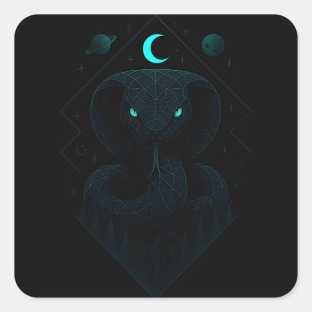 Astral Snake - Cosmic Coil Power Square Sticker (Front)