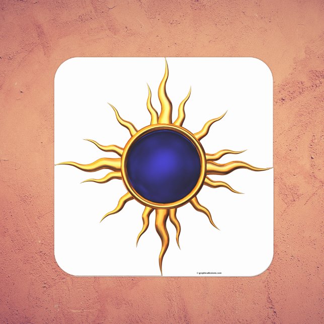 Astral Star: Sapphire Sun Square Sticker (Creator Uploaded)