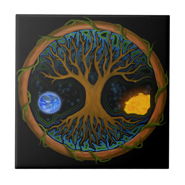 Astral Tree of Life Ceramic Tile (Front)