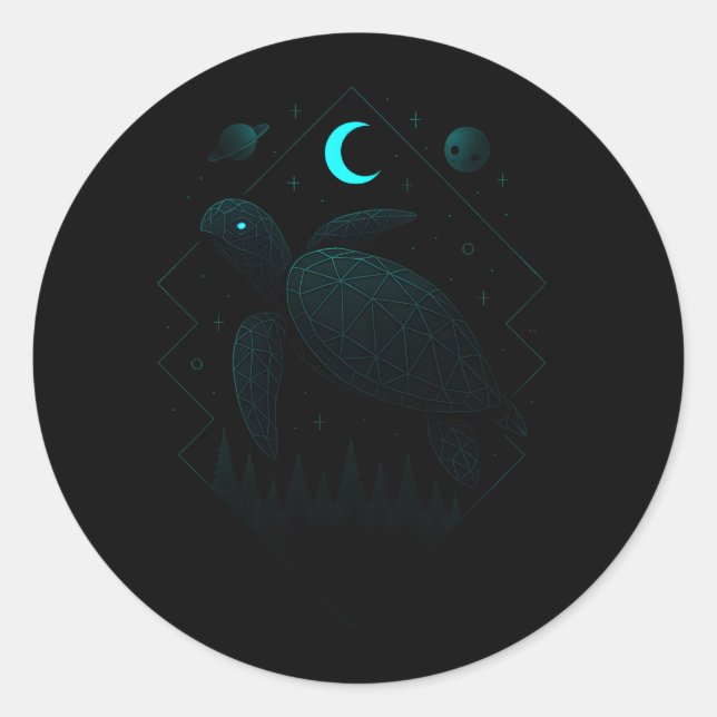 Astral Turtle - Cosmic Ancient Wisdom Classic Round Sticker (Front)