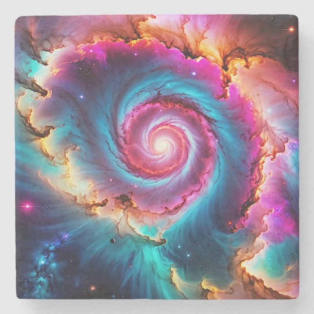 “Astralis” - Nebula and Galaxies                   Stone Coaster (Front)