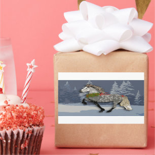 Astrid Icelandic Horse for the Holidays Rectangular Sticker