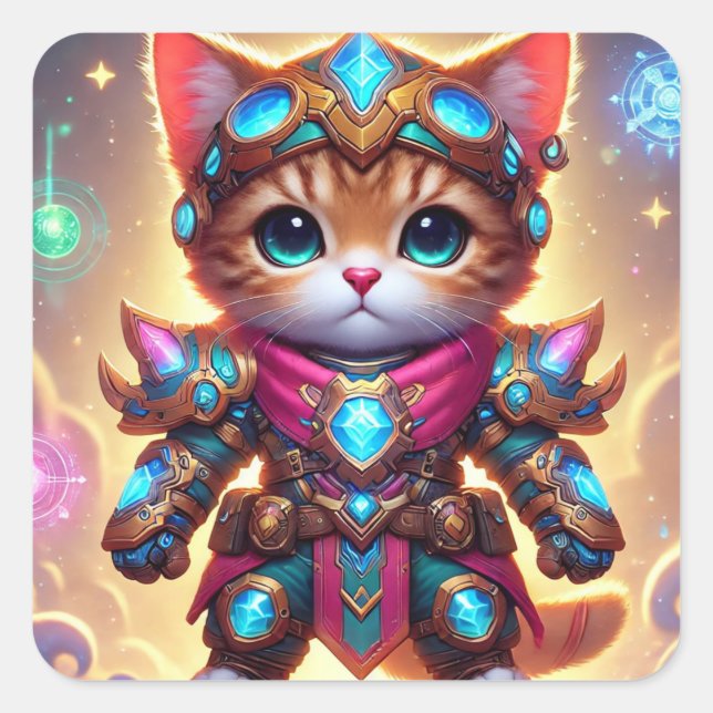 Astrid the Mystic Defender Square Sticker (Front)