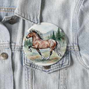 Astrid Tolting Icelandic Horse watercolor 10 Cm Round Badge