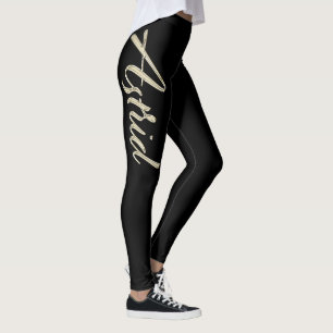 Astrid white gold Handwriting Hose Leggings