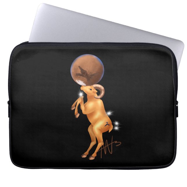 Astro Aries Mars Zodiac Laptop Sleeve (Front)
