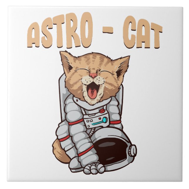 Astro Cat Ceramic Tile (Front)
