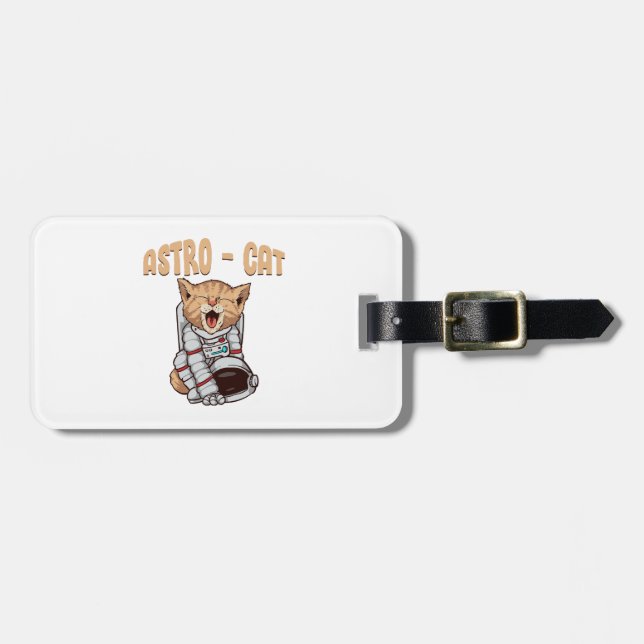 Astro Cat Luggage Tag (Front Horizontal)