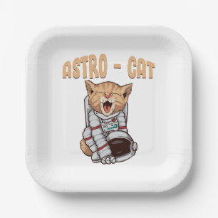 Astro Cat Paper Plate