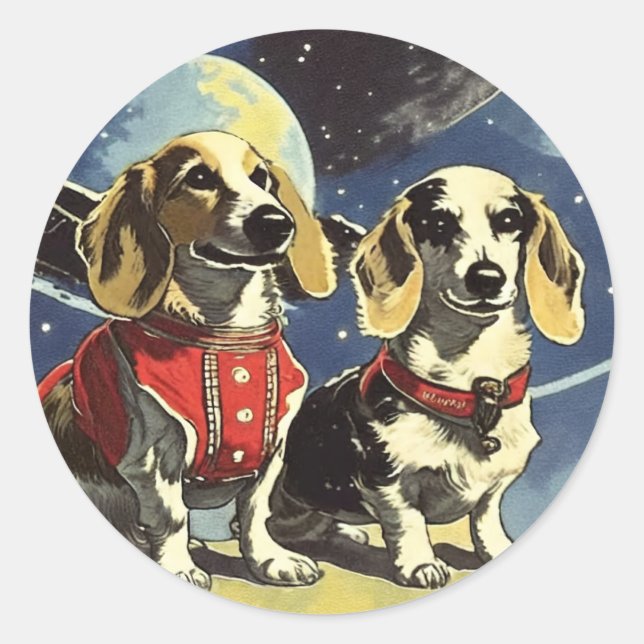 Astro Dachshund Stickers (Front)