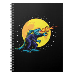 astro godzilla illustration with  design notebook