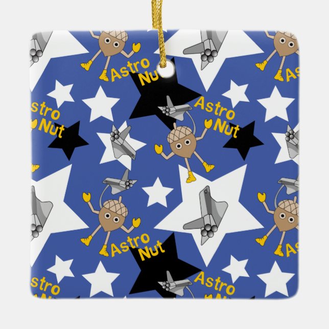 Astro Nut Stars Ceramic Ornament (Front)