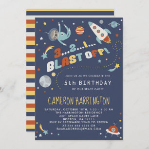 Astro Sloth - Space Kids Birthday Party Invitation
