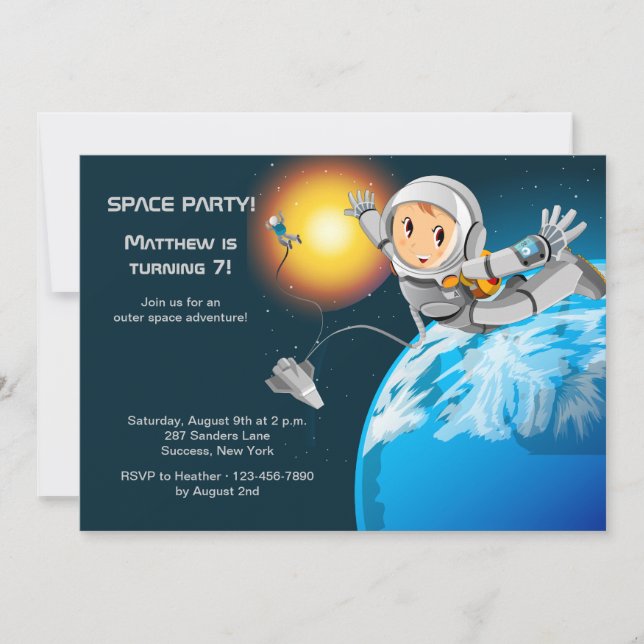 Astroboy Space Party Invitation (Front)