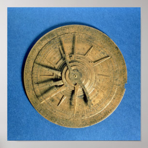 Astrolabe for calculating horoscopes, European Poster