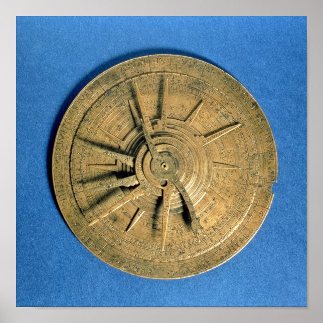 Astrolabe for calculating horoscopes, European Poster (Front)