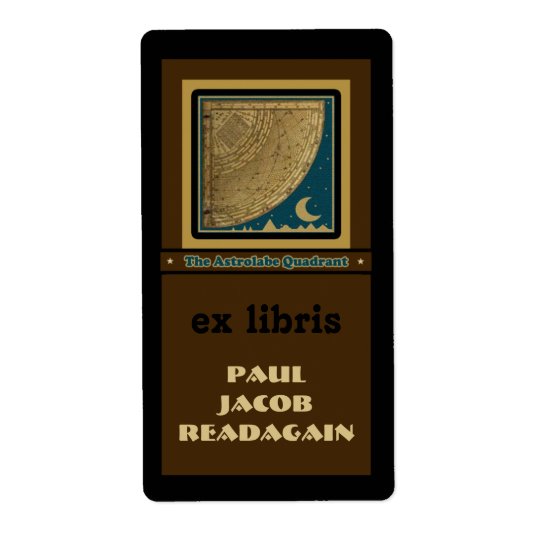 Astrolabe Quadrant bookplate Shipping Label