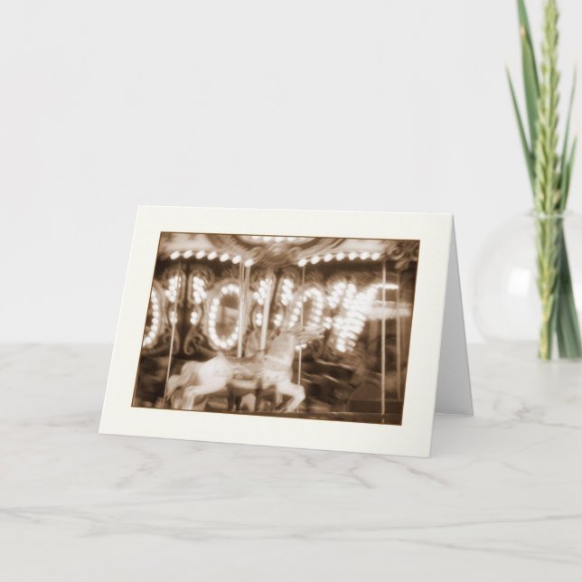Astroland Carousel Blank Greeting Card (Front)