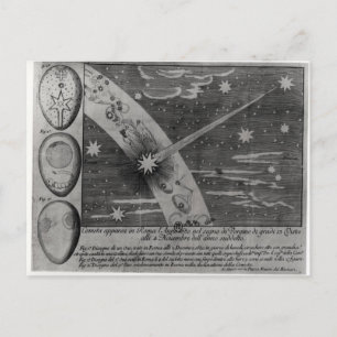 Astrological diagram of the comet postcard