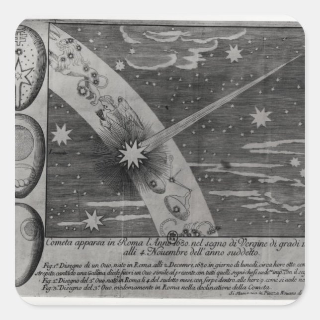 Astrological diagram of the comet square sticker (Front)