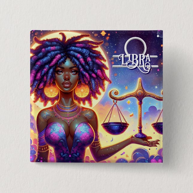 Astrological Horoscope Sign Libra Zodiac   15 Cm Square Badge (Front)