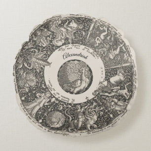 Astrological sign star map Astronomy Round Pillow