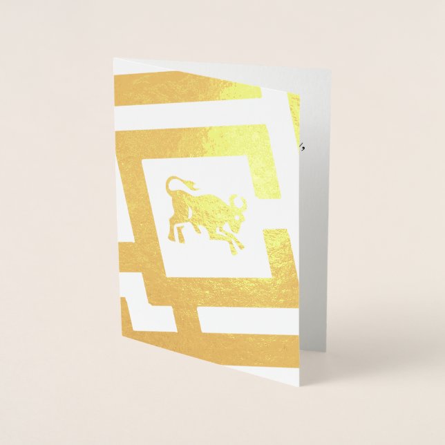 Astrological Sign Taurus Foil Decor Custom Text Foil Card (Front)