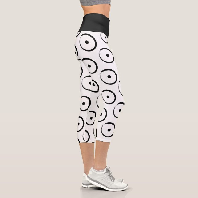 Astrological Sun Sign - Buddhism Zen Circle 1 Capri Leggings (Right)
