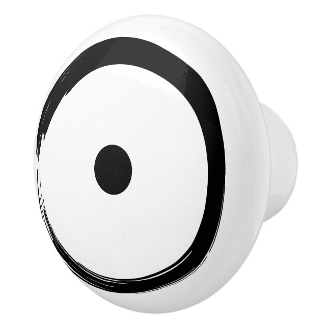 Astrological Sun Sign - Buddhism Zen Circle 1 Ceramic Knob (Right)