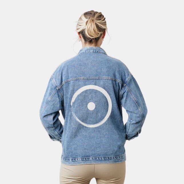 Astrological Sun Sign - Buddhism Zen Circle 2 Denim Jacket (Model)