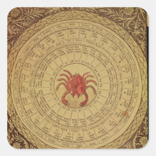 Astrological table of Cancer Square Sticker
