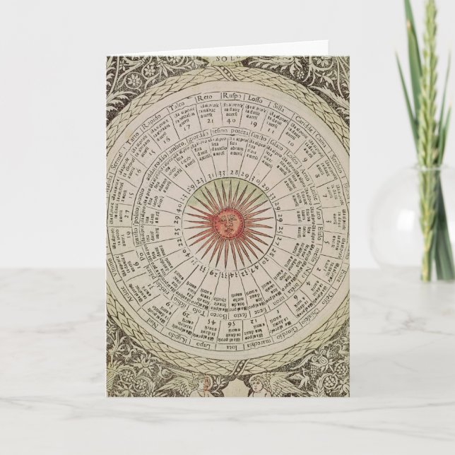 Astrological table of the Sun Card (Front)