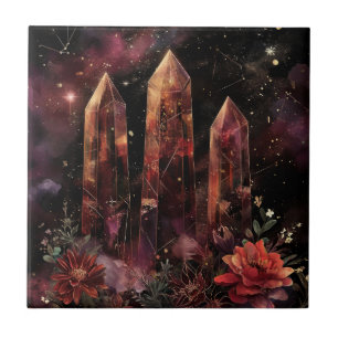 Astrology Amethyst Constellation Cosmic Ceramic Tile