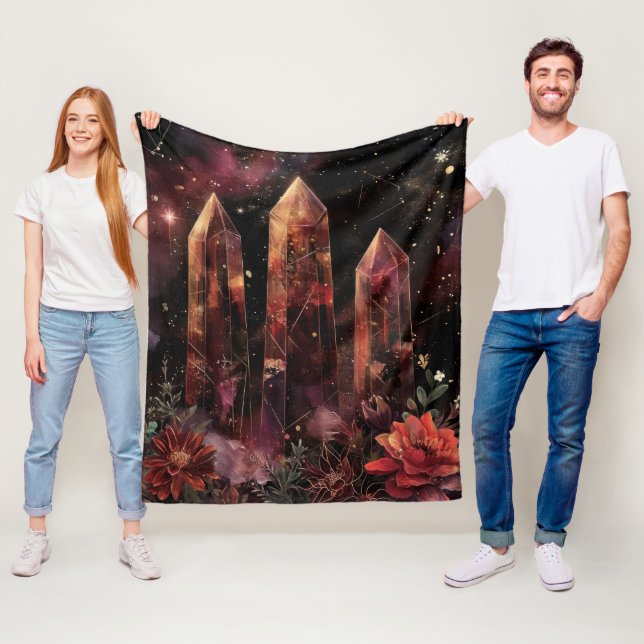 Astrology Amethyst Constellation Cosmic Fleece Blanket (In Situ)