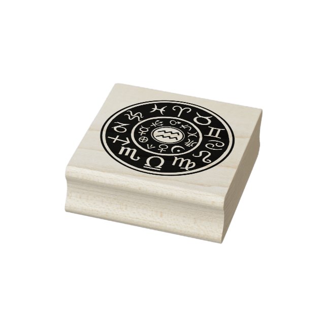 Astrology Aquarius Zodiac Design Stamp (Stamp)