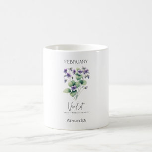 Astrology Birth Month February   Flower Violet Coffee Mug