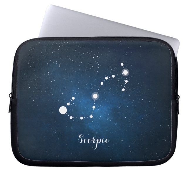 Astrology Blue Nebula Scorpio Zodiac Sign Laptop Sleeve (Front)