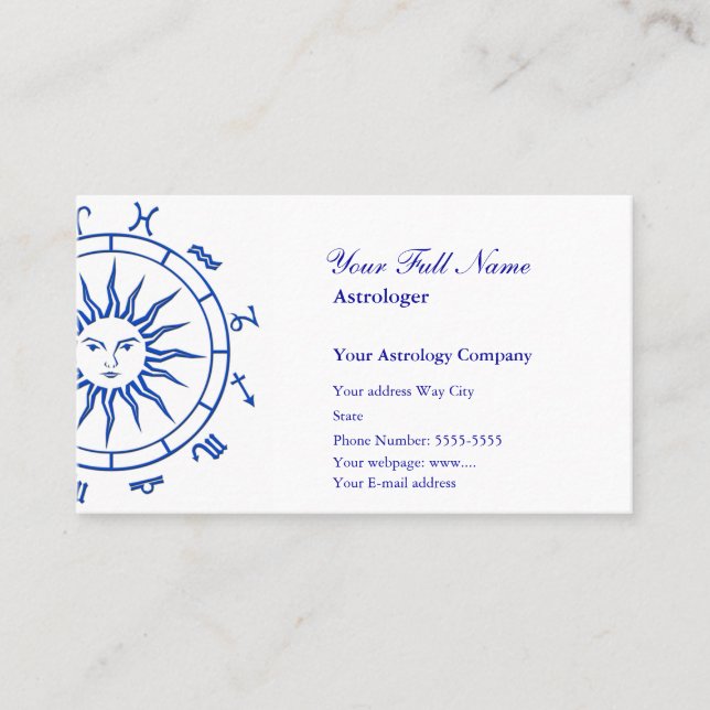 Astrology Business Card Template (Front)
