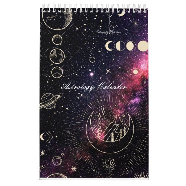 Astrology Calender with planets  Calendar (Back)