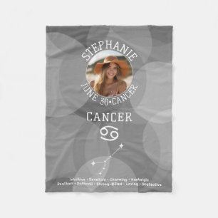 Astrology Cancer Zodiac Sign Photo Custom Birthday Fleece Blanket