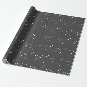 Astrology Capricorn Constellation Star Zodiac Grey Wrapping Paper