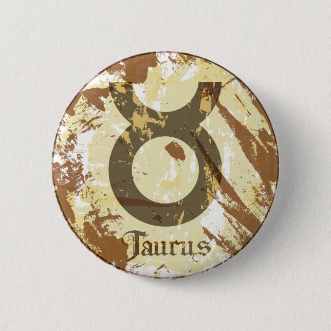 Astrology Grunge Taurus 6 Cm Round Badge (Front)