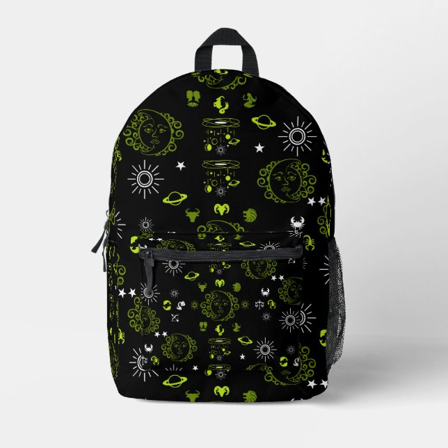 Astrology Home Decor Print Printed Backpack (Front)