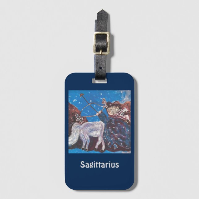 Astrology Horoscope Sagittariu Acrylic Luggage Tag (Front Vertical)