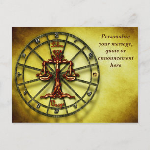 Astrology Libra Horoscope Personalised Message Announcement Postcard