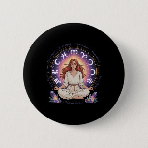 Astrology Meditation Yoga Exercise Zodiac Crystal 6 Cm Round Badge