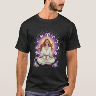Astrology Meditation Yoga Exercise Zodiac Crystal  T-Shirt