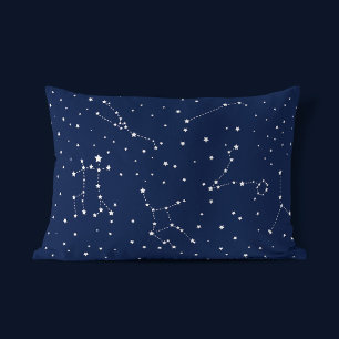 Astrology Navy White Stars Night Constellation Pillowcase
