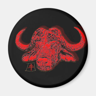 astrology ox head magnet