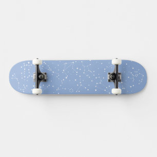 Astrology Pastel Blue White Stars Constellation Skateboard